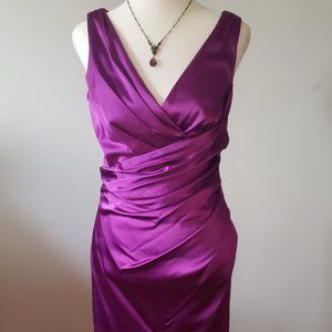 Suzi Chin for Maggie Boutique Purple Satin Sheath Dress